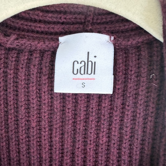Cabi Ribbed Waterfall Cardigan - Deep Burgundy - Picture 2 of 3